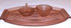 Vintage Pink Art Deco Satin Depression Glass Vanity Set Tray Ring Trinket 