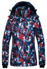 Wantdo Women s Floral Rain Jacket Warm Winter Jacket Waterproof Snowboard Jacket