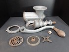Vintage Enterprise No 22 Meat Grinder Food Chopper Antique Wood Handle 2 Plates