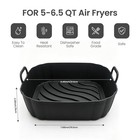 Redfly 2 Pack Silicone Air Fryer Liners square Reusable 5-6 5qt  Black black