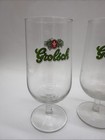 Grolsch Brewery Premium Dutch Beer Vintage 25cl Footed Glasses Set Of 4