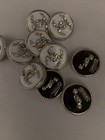 Stamped Vintage Lot Of 10 Designer Silver Tone Button