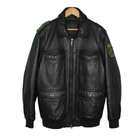 German Police Polizei Leather Jacket Vintage Deutsch Military Black Uniform Mens