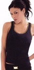  Capezio Frontline Black Matte Spandex Racerback Tank Gold Stitching Ladies Size