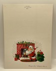 Vintage Mid Century Christmas Greeting Card Santa Claus Heigh Ho What   s This