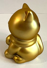 Japanese 3 5    Matte Gold Ceramic Beckoning Lucky Cat Maneki Neko Piggy Bank