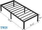 14 Inch Twin Metal Platform Bed Frame  Sturdy Steel Slat Support No Box Spring