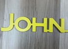 Vintage John Deere Metal Sign Wall Decor Farm Tractor Yellow Logo 18    Long