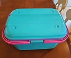 Vintage Eagle Craftstor Sewing Craft Storage Organizer Tote Bin Teal Purple Pink