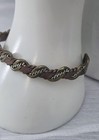 Vintage Cuff Bracelet Braided Brass Silver Copper Artisan Mixed Metals Handmade