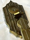 Vintage Cast Brass Art Deco Industrial Door Pulls Double Door Hardware With Keys