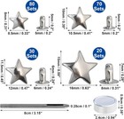 200 Sets Leather Rivets Kit Mixed Sizes Rivets For Leather Star Studs For Clo   
