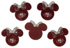 5 Pc Sf 49ers Minnie Head - Acrylic Flatback Charms - For Badge Reels Diy Crafts