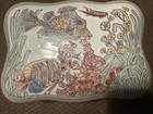 Japanese Meiji Satsuma Stunning W fish Shrimp Coral Dresser Box Nice