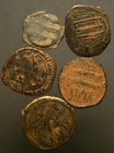 F-290  Floor Sweepings --  abbassid Copper   C  8th-9th Cent Ad  Lot Of 5 Pieces
