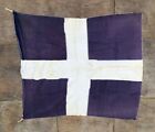 Beautiful Vintage Greece Greek Very Old Cross Flag 87cm X 95cm 1950s-1960s