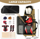 Large Catcher Gear Bag With Wheels - Rolling Baseball Tactical Style For 4 Bats 