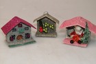 Lot Small Vintage Santa Berry Tree Putz Diorama House Christmas Ornaments Japan