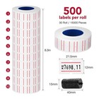 30 Rolls 15000pcs White Price Gun Labels For Mx-5500 Labeller