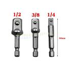 3pcs Socket Adapter Drill Bits Set 1 4  3 8  1 2  Hex Shank Impact Driver Tools
