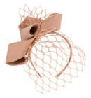Beige Racing Fascinator Headband With Face Veil By Max Alexander 100  Au Seller