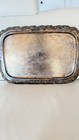 Vintage Silver Plated Ornate Serving Tray Floral Scroll Rim