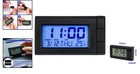 Compact Digital Car Clock With Temperature   Date - Blue Backlight Design