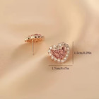 925 Sterling Silver Crystal Heart Stud Earrings Jewellery Women Girls Gift Us