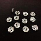 18 Vintage Silver Aluminum Metal Classic Style 14mm  Round 4-hole Buttons L998