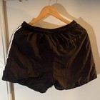 Adidas Men   s Black 3-stripes Nylon Running Shorts Size Medium M   Retro Style