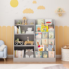 Kids Bookshelf And Toy Storage Organizer 4 Tier Wooden Kids Book Shelf