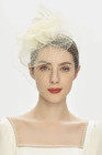 Gold Stylish Church kentucky Derby Hat Delicate Feathers Glamour