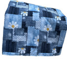 Nursery Crib Patchwork Baby Quilt Blanket Handmade Yellow Blue Daisy Denim Print