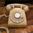 Vtg Western Electric Beige Tan Rotary Dial Desk Phone Bell System 500 Dm Tested