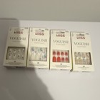 Kiss Voguish Fantasy Press-on Nails Lot Of 4 Floral Shiny Short Square Glue