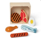 Brand New Melissa   Doug Kids Food Groups Wooden Play Set Meat Egg Protein