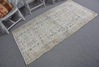 Turkish Accent Rug 3 2x6 Ft  Green Brown Oriental Rug Wool