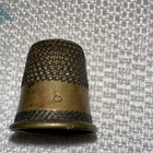 Vintage Brass Dimpled Sewing Thimble Stamped Size 8 Euc No Dents Or Dings