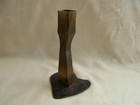 French Brutalist Bronze   Iron Candle Holder signed 20th Century 