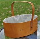 Antique Large Fingered Shaker Oval 4 Finger Sewing Carrier Box  Signed