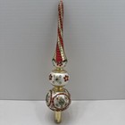 Vtg Glass Tree Top Tripple Indent Poland Multi Color W Glitter