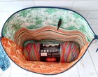 Knitting Crochet Project Bag Yarn Storage Travel Floral Tiles Wristlet Tote Gift