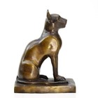 Cat Vintage Egyptian Bronze Sculpture Of Cat