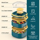 Double-layer Bento Lunch For   Adults With Removable Stainless Steel Dividers   