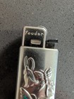 Vtg Lighter Case Turquoise Coral Butterfly Sleeve Western France Peudor T55
