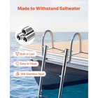Uimoso 4-step Stainless Steel Folding Boat Ladder With Handrails