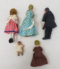 Vintage Mc Shackman Colonial Dollhouse Dolls Family Miniatures Set 5 Baby Kids