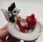 Vtg Red Pixie Elf Skunk Top Hat Japan Figurine Figure Mini Home Shelf Decor Read