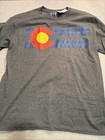 New Robin Ruth Colorado Flag T-shirt Men s L Grey Short Sleeve State Graphic Tee