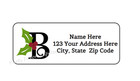 30 Monogrammed Christmas Personalized Return Address Labels 1 In X 2 625 In